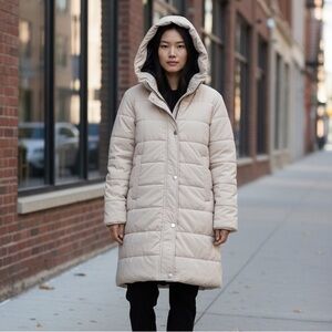 NWT Nasty Gal Quilted Longline Maxi Hooded Coat